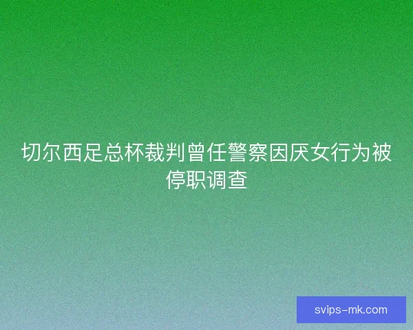 切尔西足总杯裁判曾任警察因厌女行为被停职调查 切尔西足总杯裁判曾任警察因厌女行为被停职调查